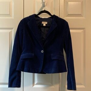 Loft Size 2 Navy Blue Suede blazer